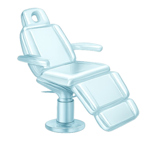 Teal glass aesthetic treatment chair